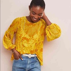 Meadow Rue Yolanda Peasant Blouse Burnout Velvet